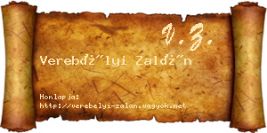 Verebélyi Zalán névjegykártya